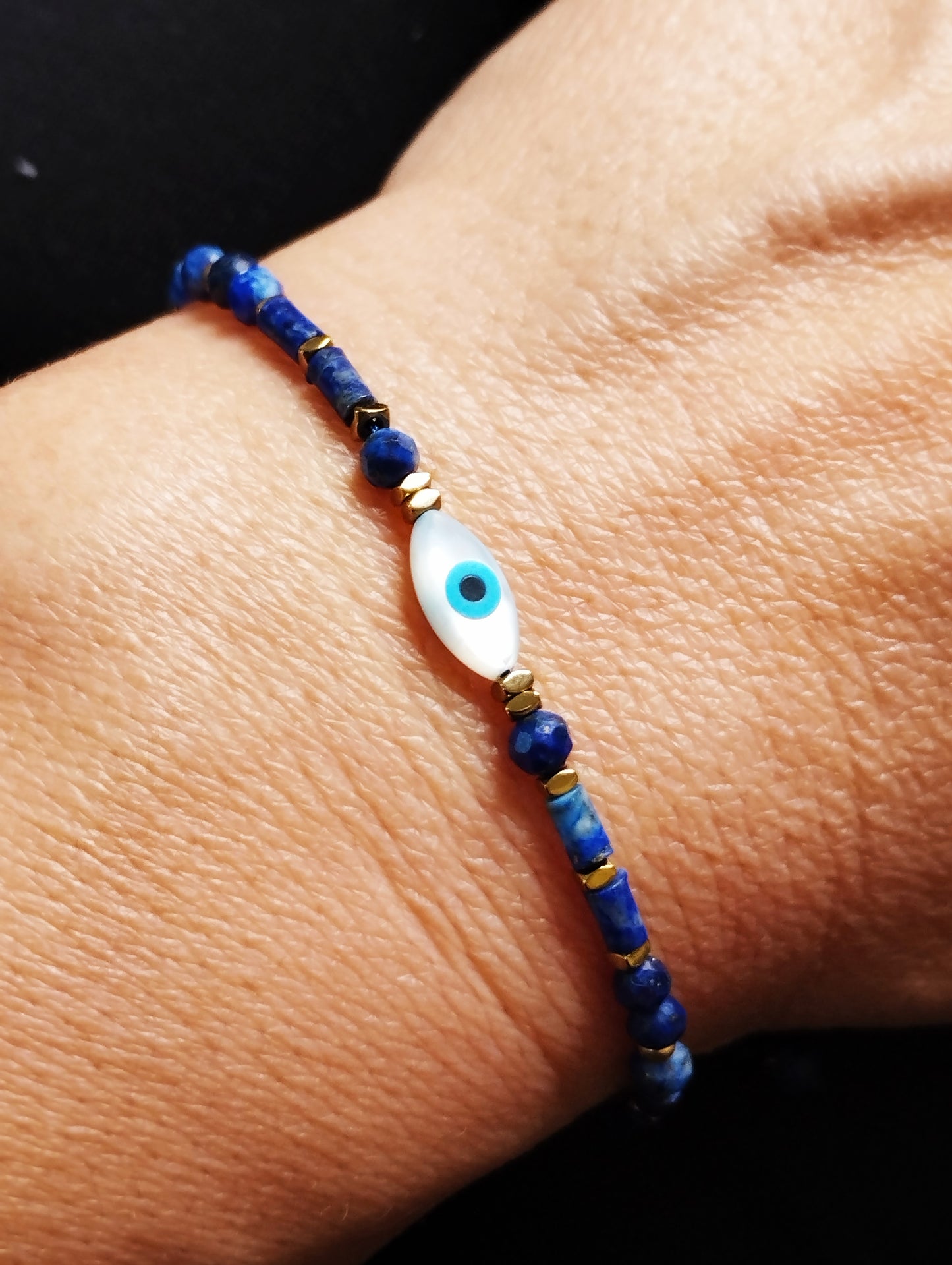 Bracelet Oeil et lapis-lazuli
