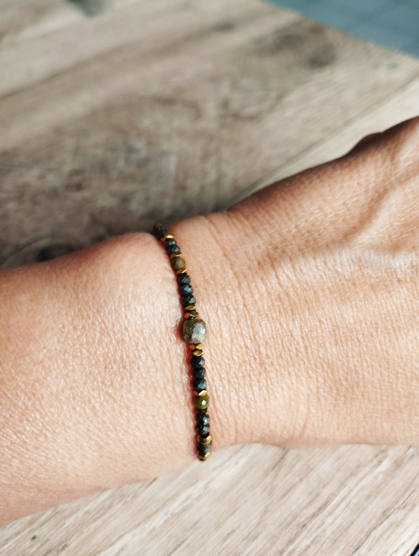 Bracelet Pyrites et Tourmalines