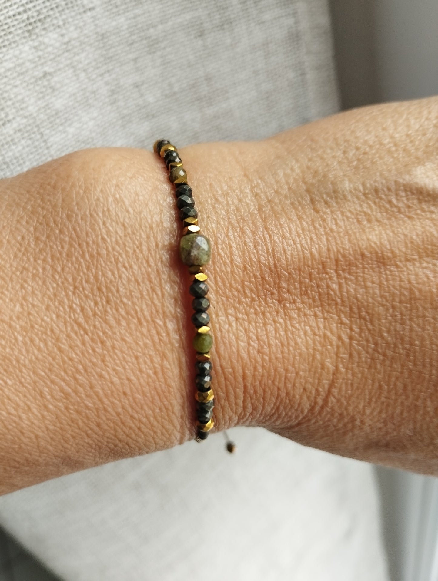 Bracelet Pyrites et Tourmalines