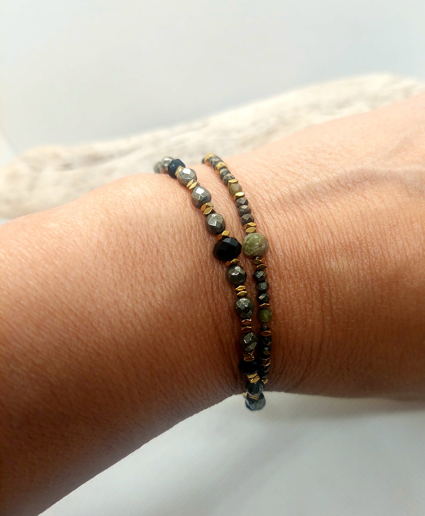 Bracelet Pyrites et Hematites