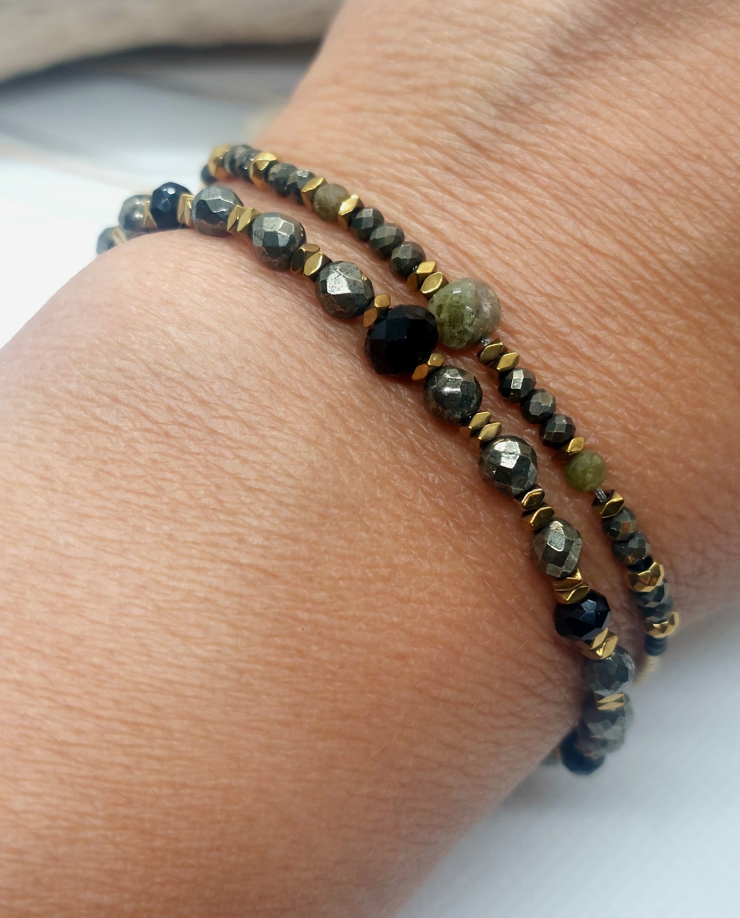 Bracelet Pyrites et Hematites