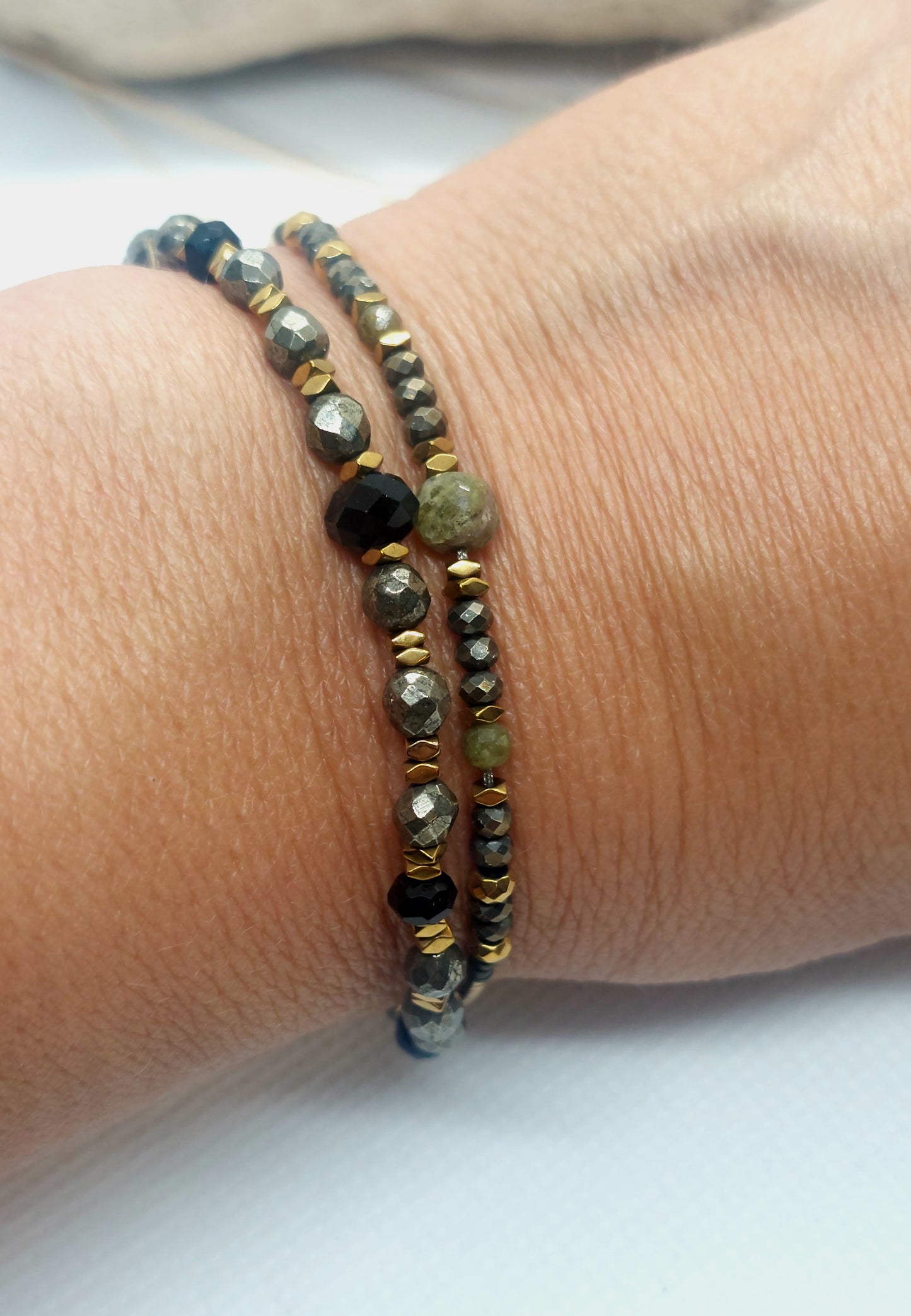 Bracelet Pyrites et Hematites