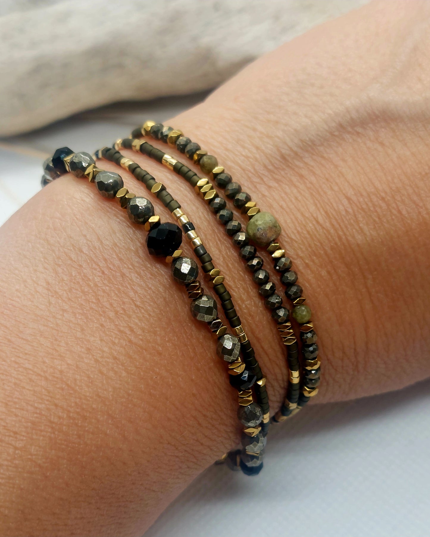 Bracelet Pyrites et Hematites