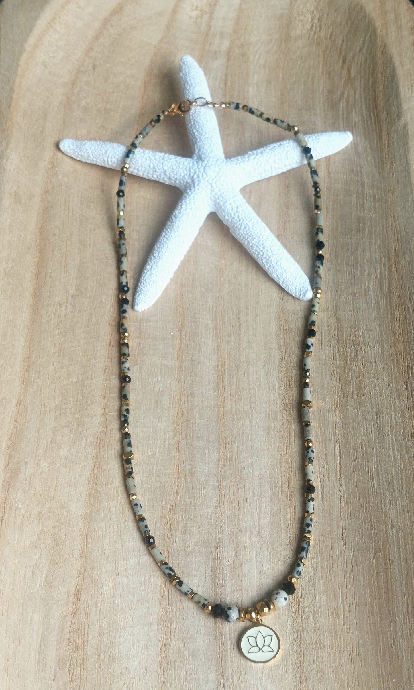 Collier Bohème Jaspe Dalmatien