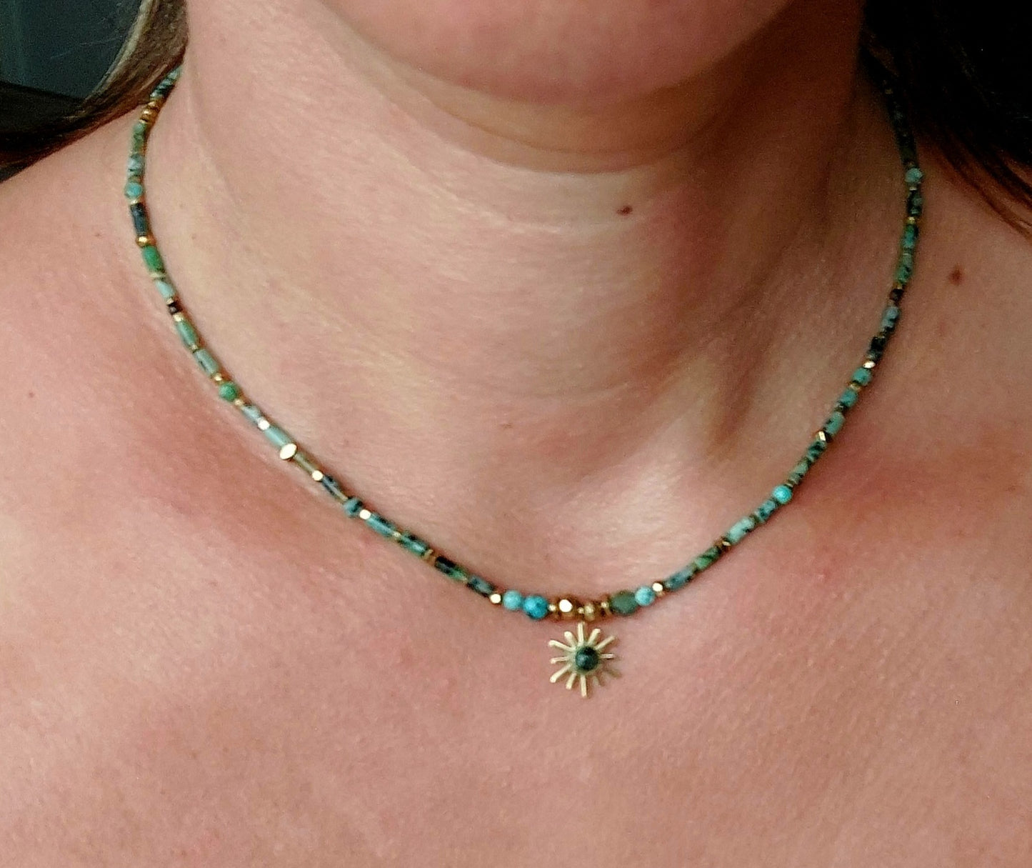 Collier Bohème Turquoises Africaines