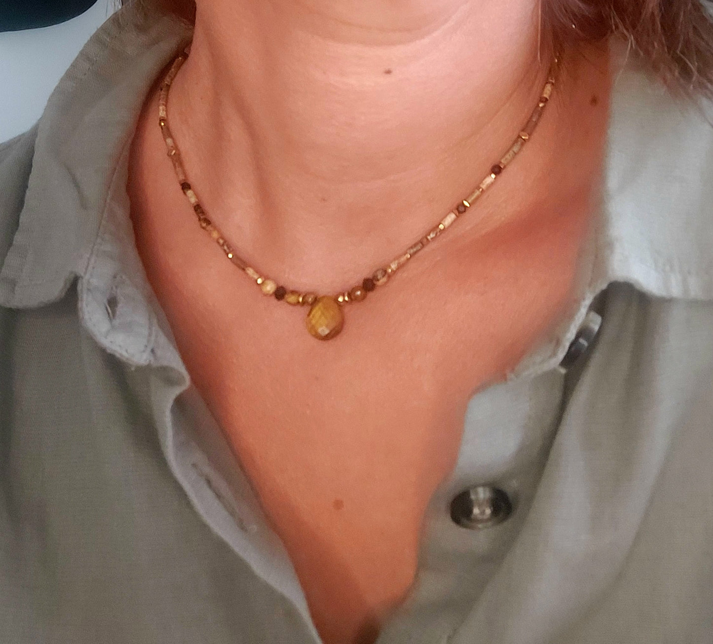 Collier Bohème Oeil de tigre