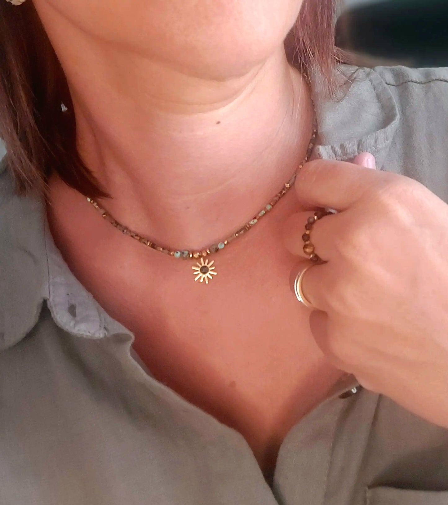 Collier Bohème Turquoises Africaines