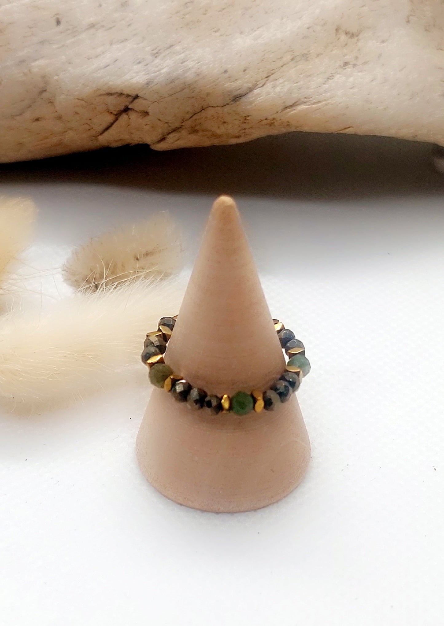 Bague Pyrites et Tourmalines