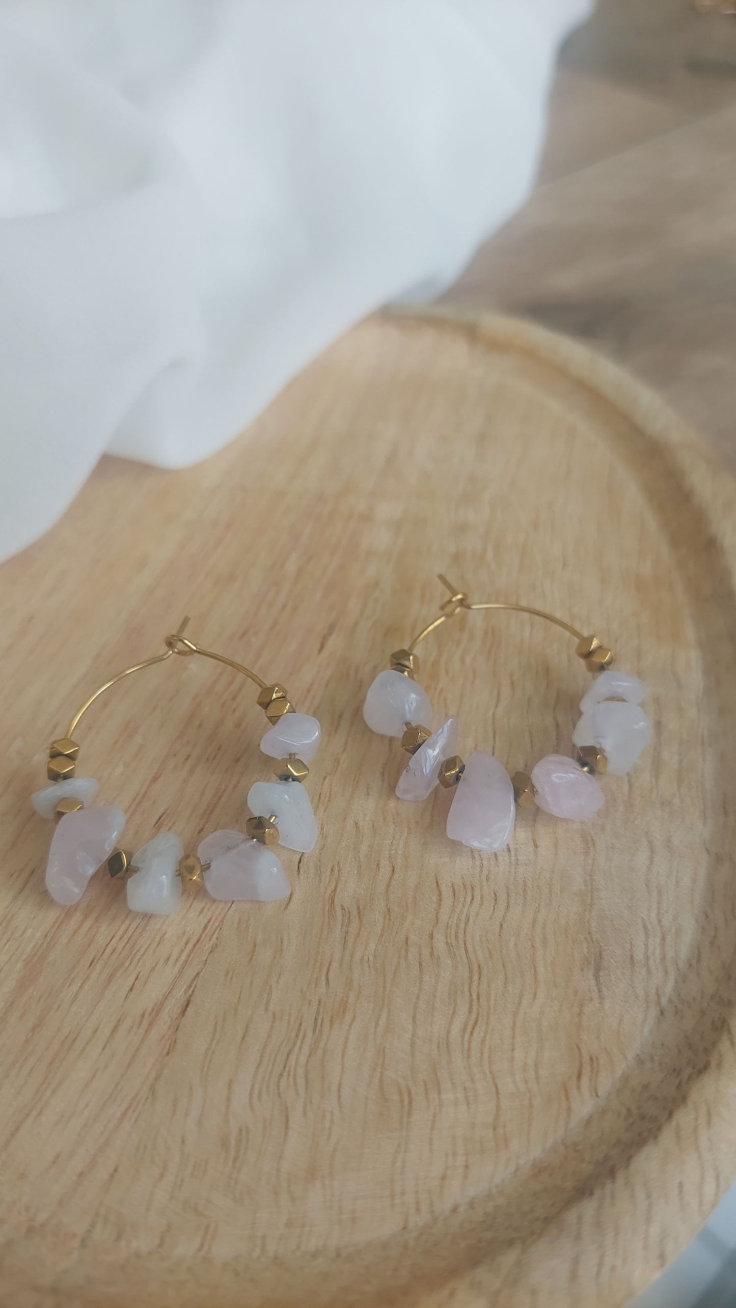 Créoles Quartz rose