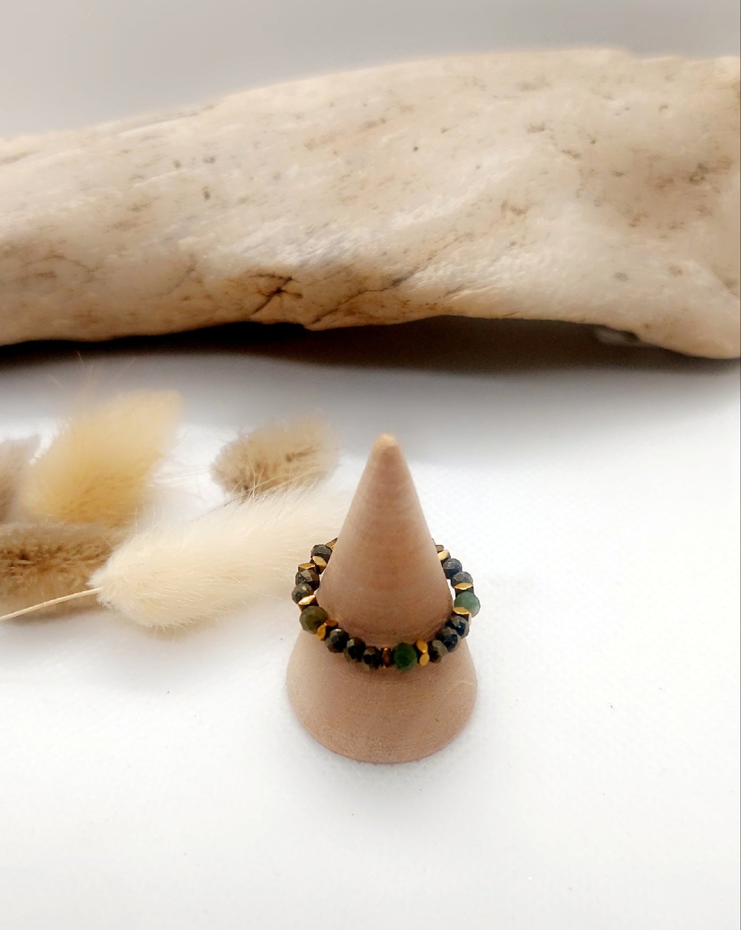 Bague Pyrites et Tourmalines