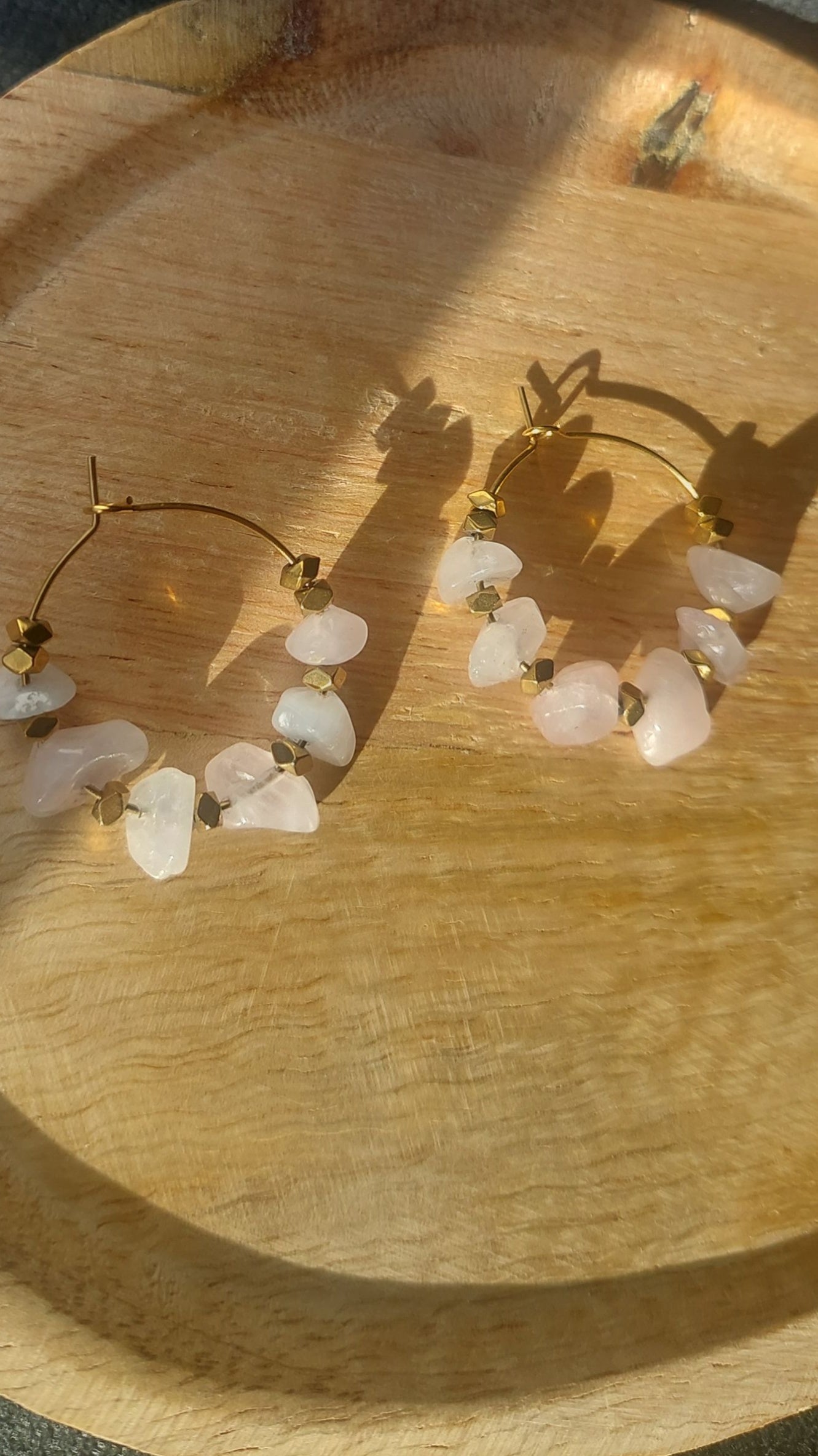 Créoles Quartz rose