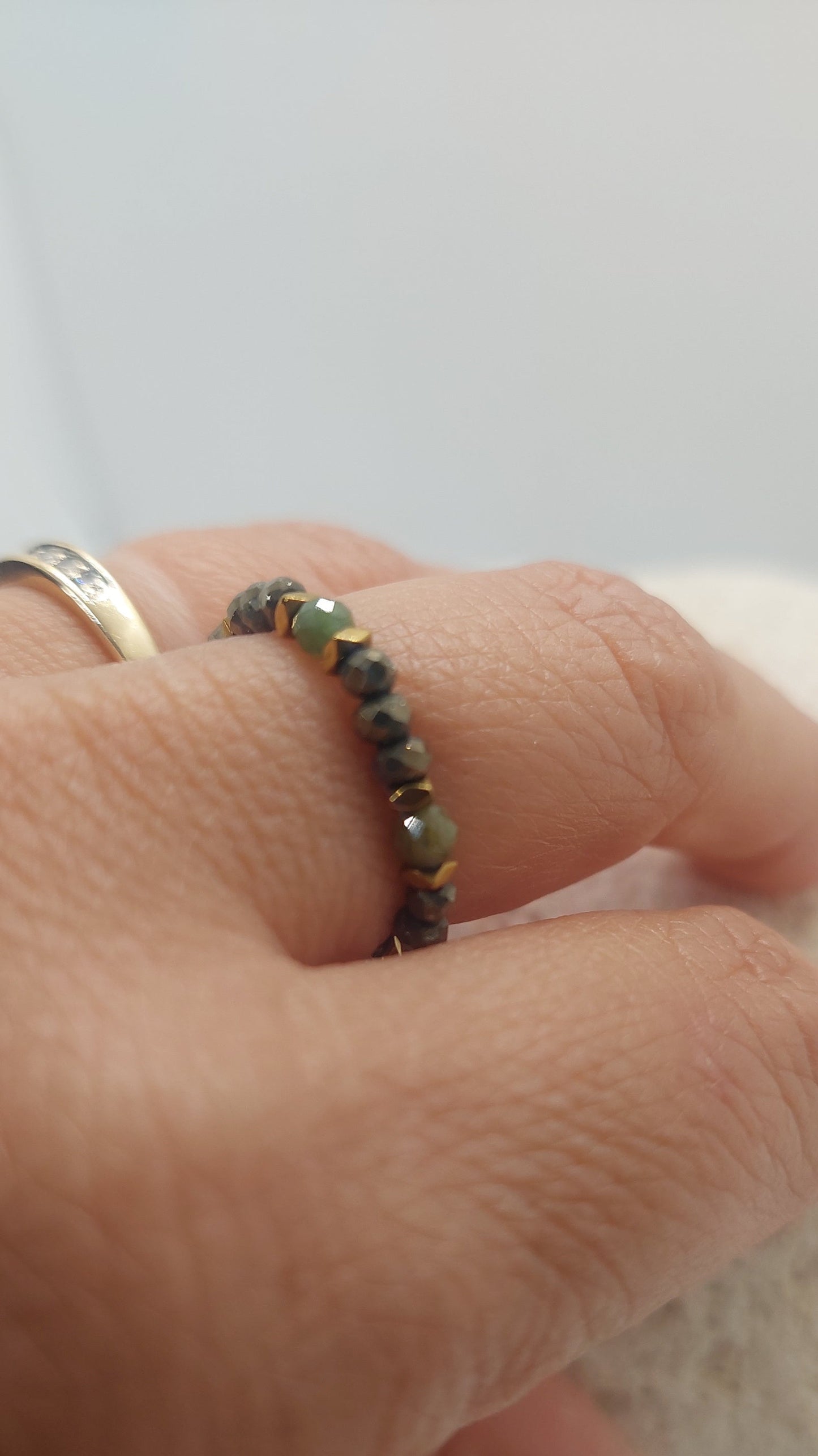 Bague Pyrites et Tourmalines