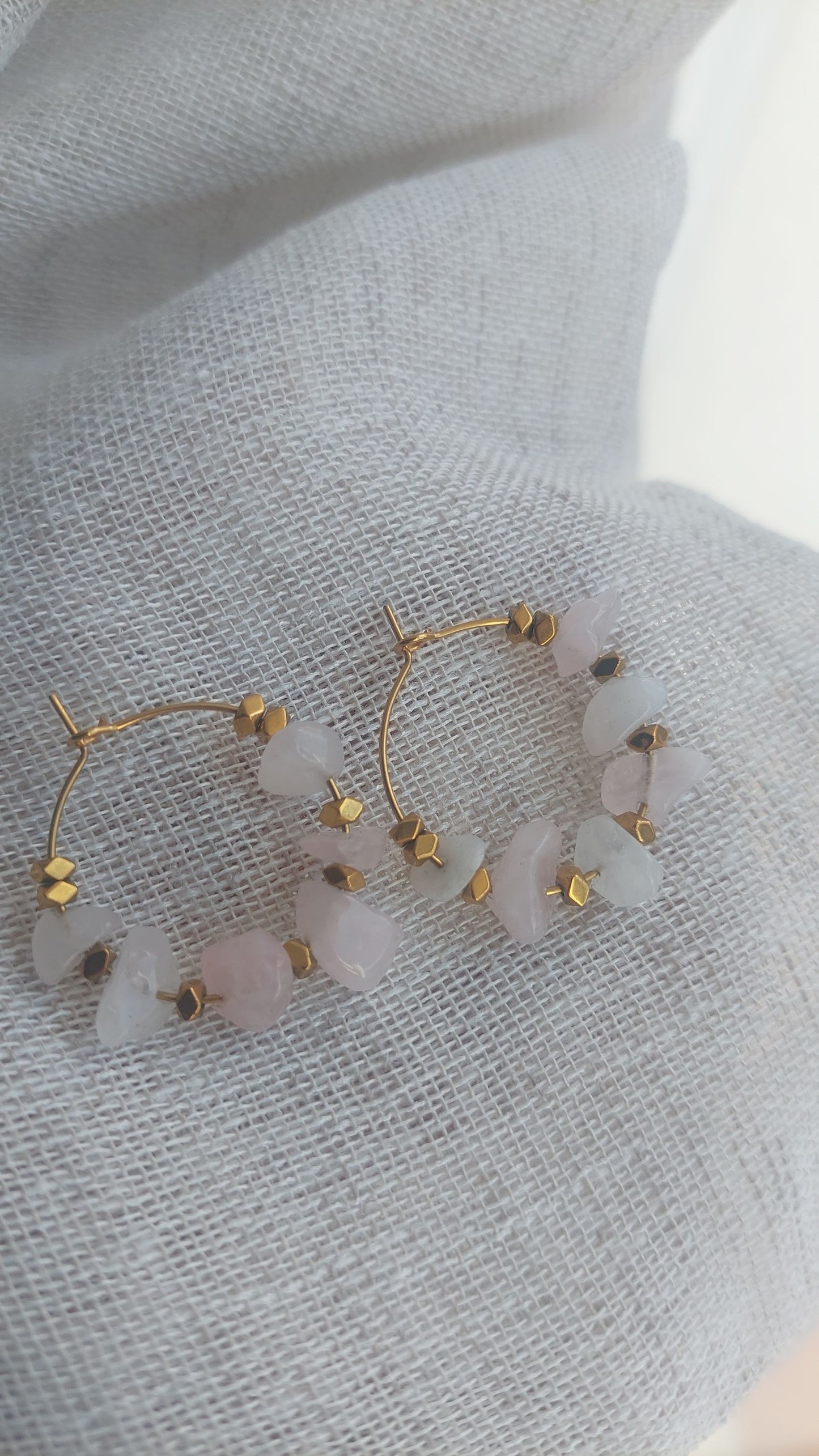 Créoles Quartz rose
