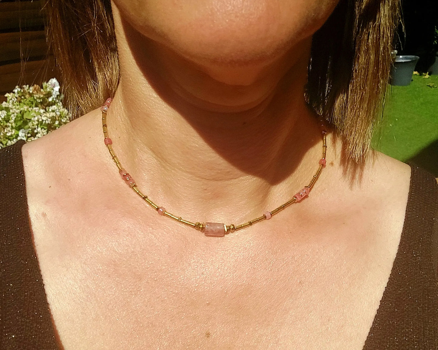 bijou bohème porté collier aura pour femme fait main celisamm creations