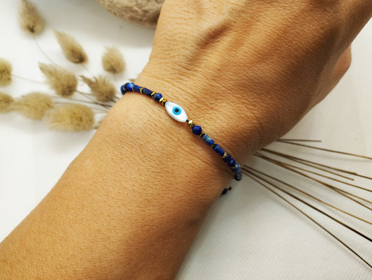 Bracelet Oeil et lapis-lazuli