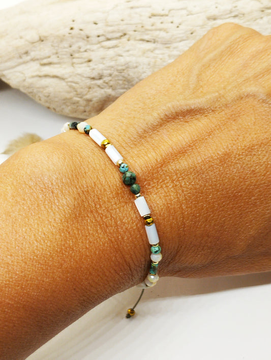 Bracelet Turquoises et nacre