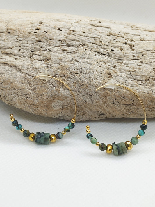 Boucles Créoles Turquoises africaines