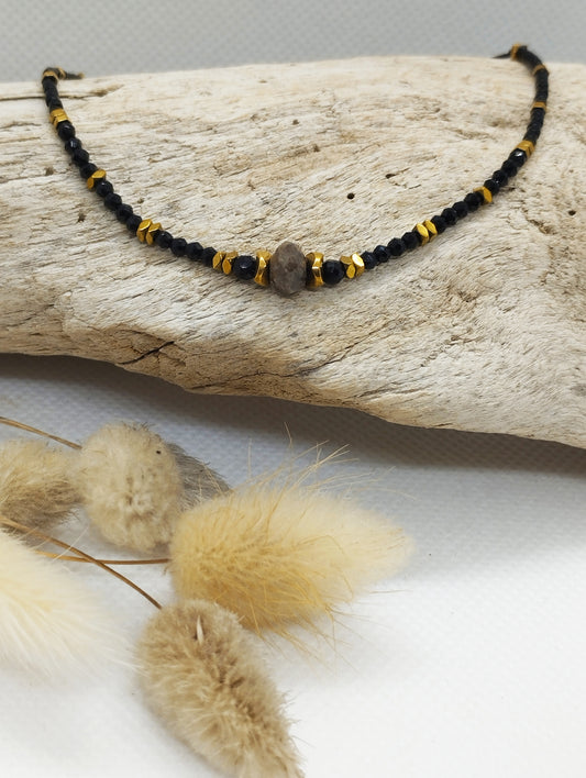 Bracelet cordon Labradorite et Onyx