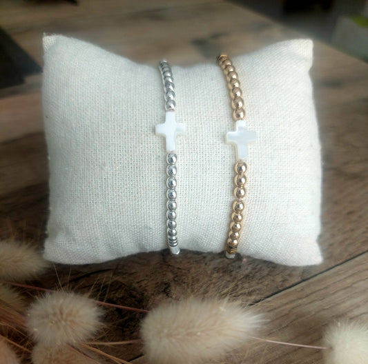 Bracelet Croix doré ou argent