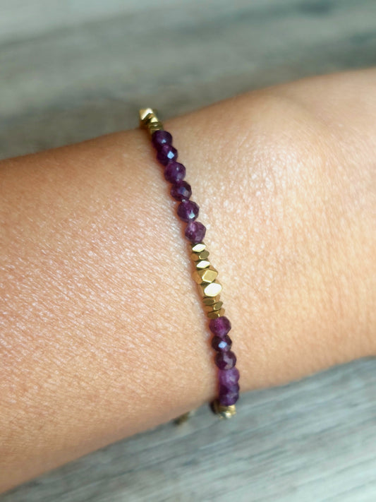 Bracelet Bohème améthyste naturelle