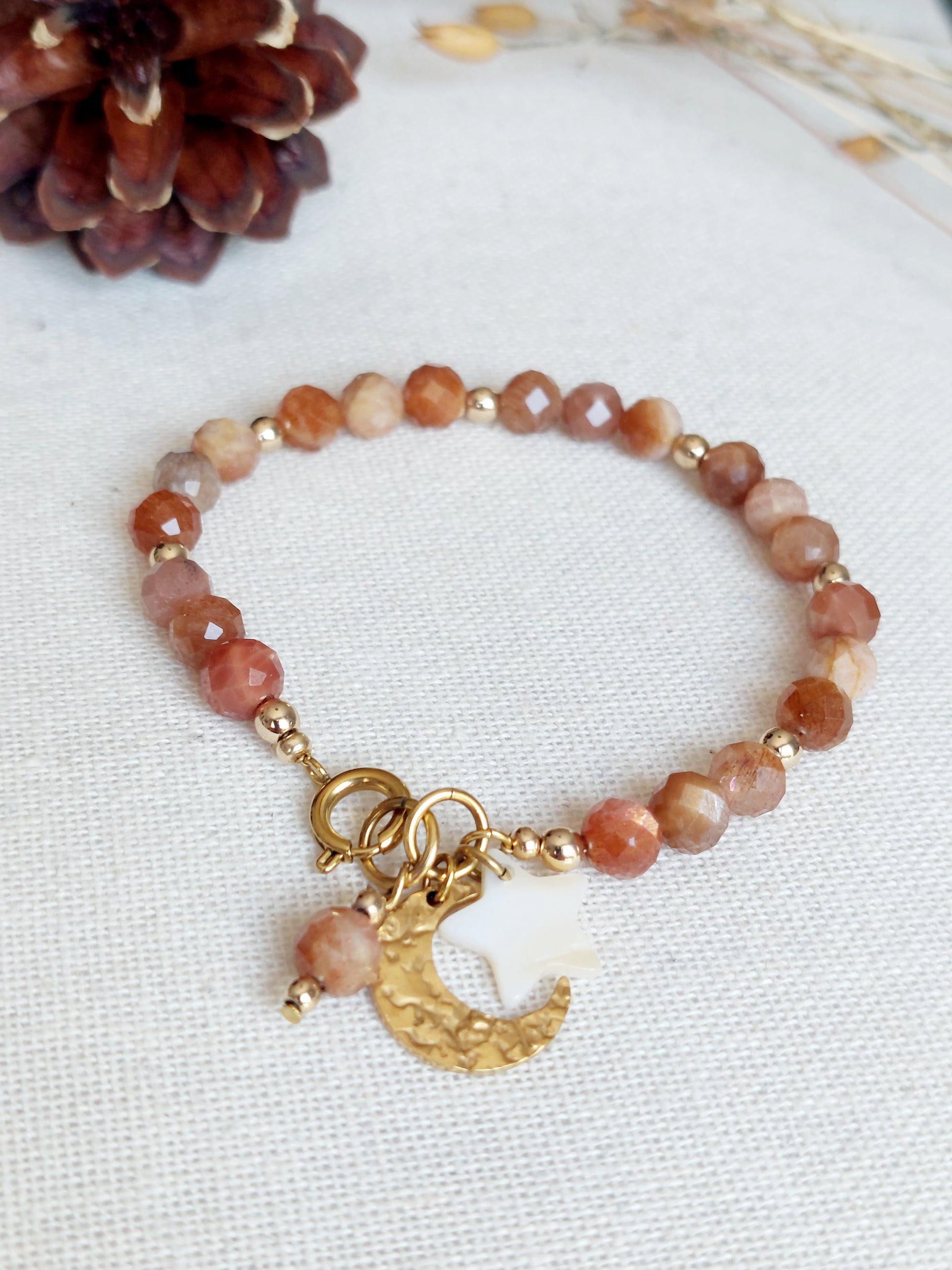 bracelet bohème pierre de soleil naturelle