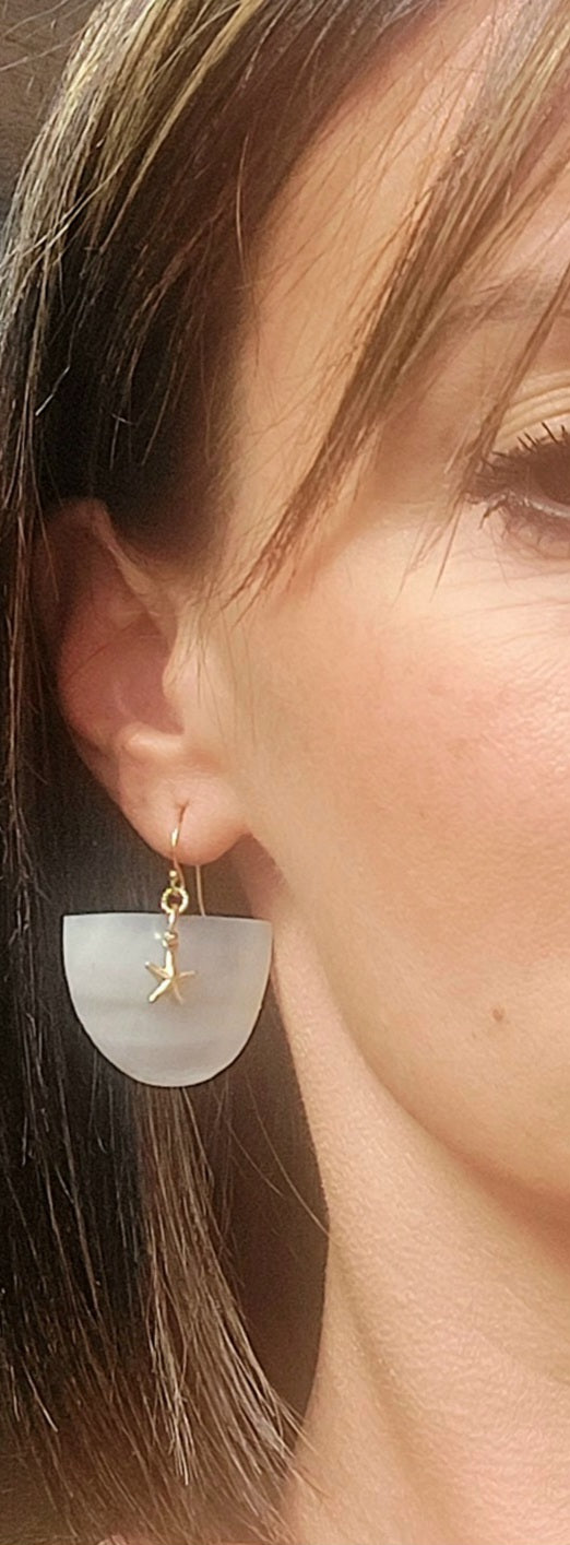 Boucle nacre blanche naturelle pendentif étoile de mer Goldfield 