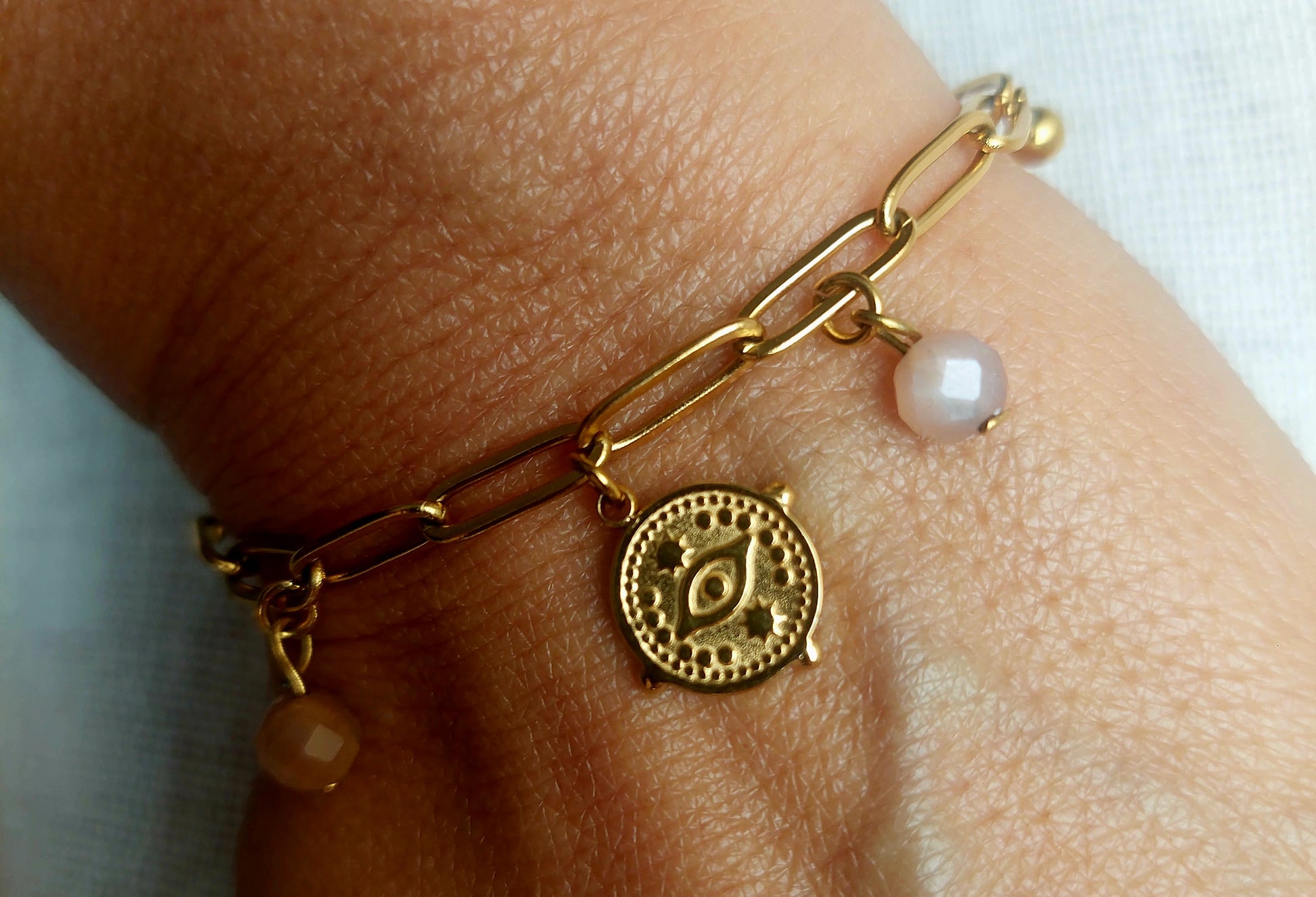 Pendentif œil protecteur acier 316 L