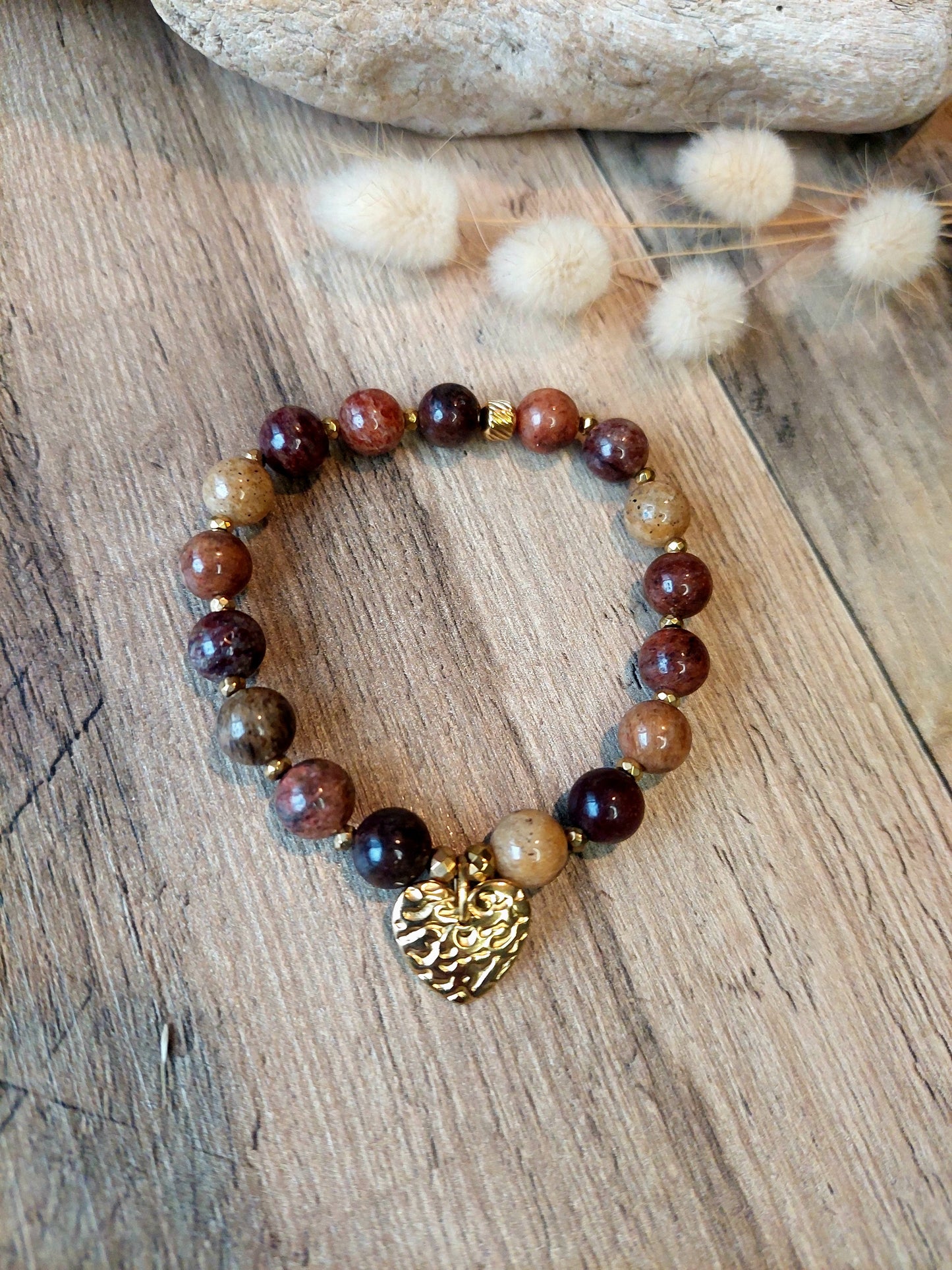 Bracelet Coeur martelé