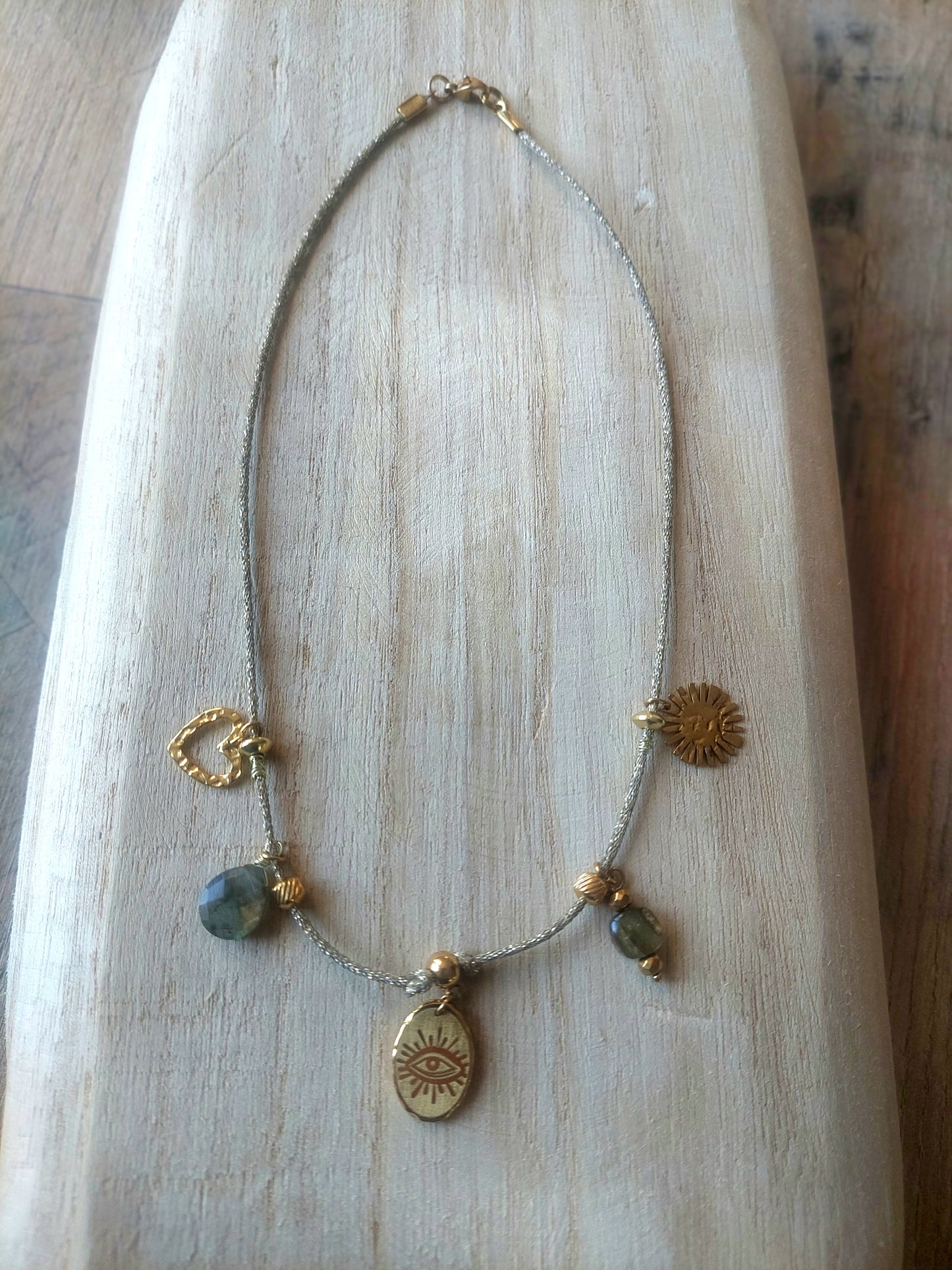 Collier protecteur labradorite fait modèle unique 