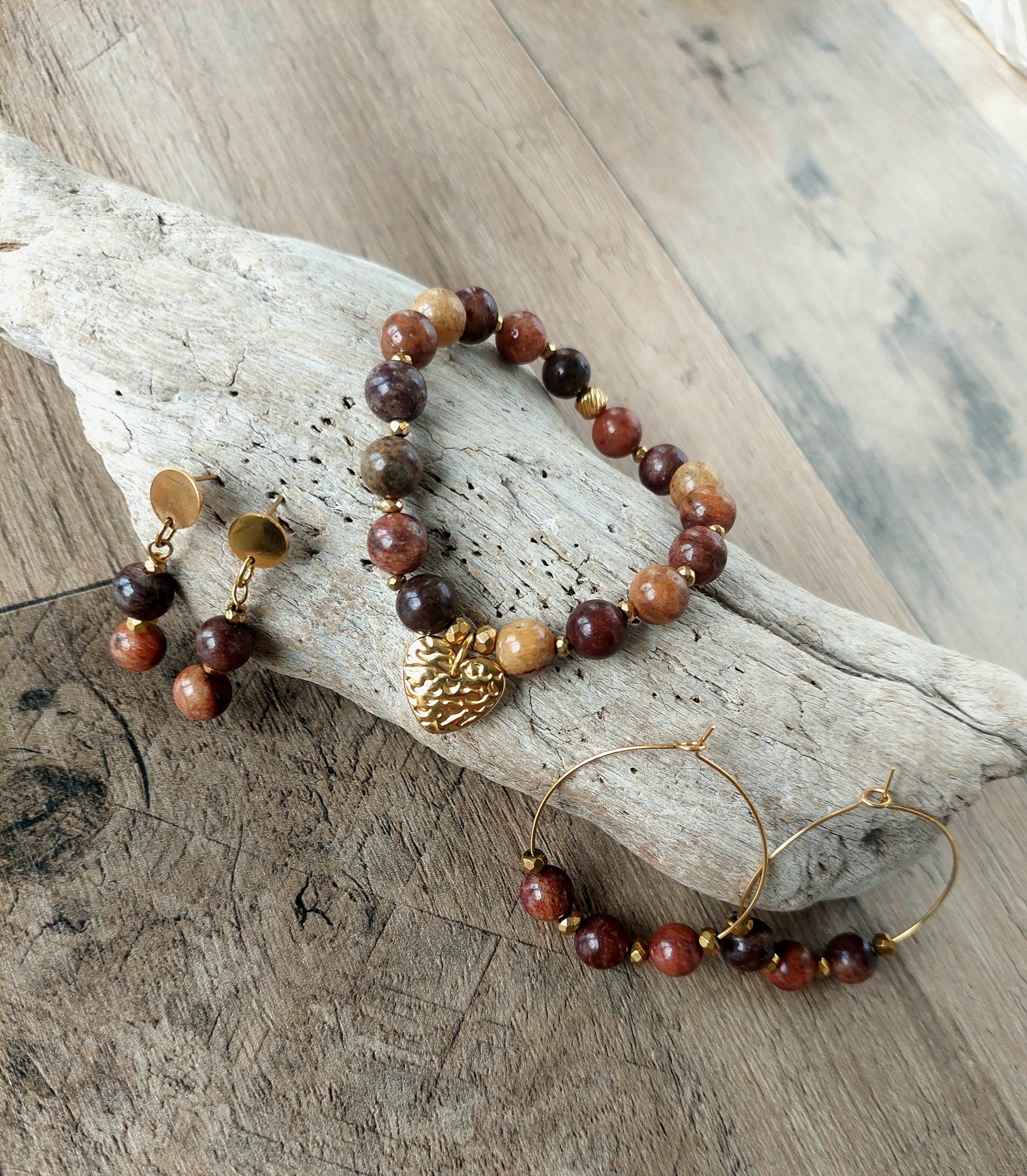 Parure bohème chrysocolle brown 