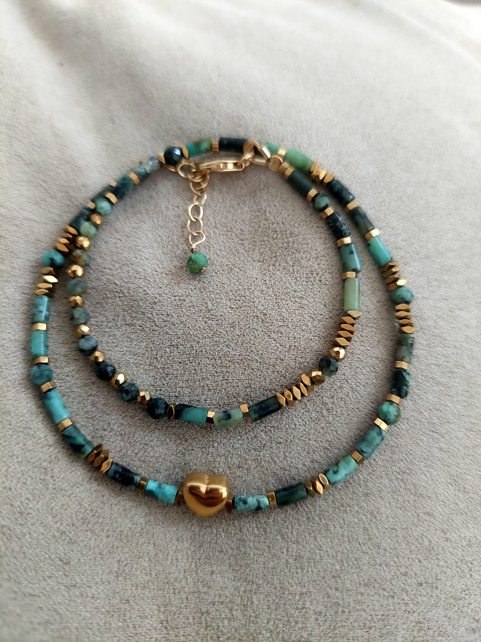 bracelet bohème en turquoise africaine