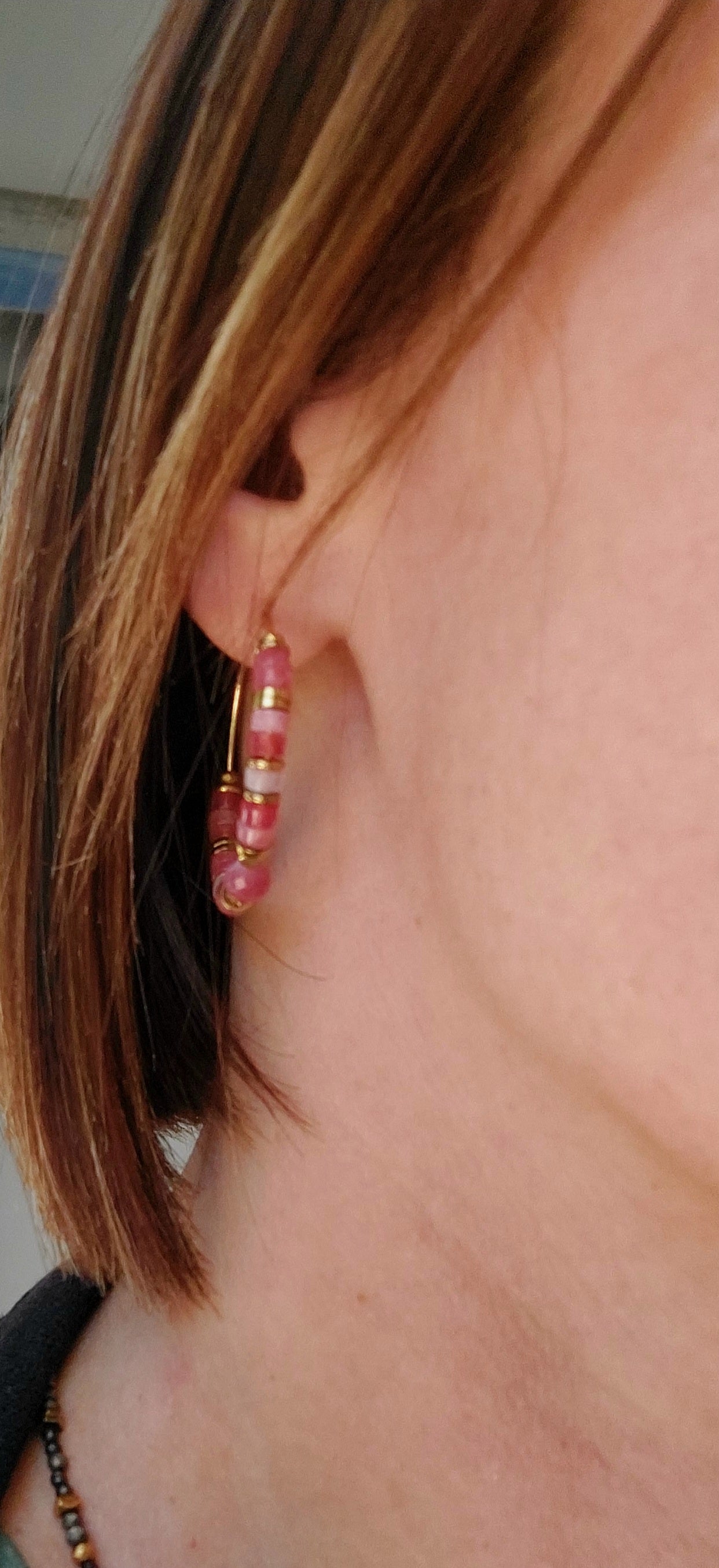 Bijoux bohèmes pierres naturelles et acier inoxydable doré 