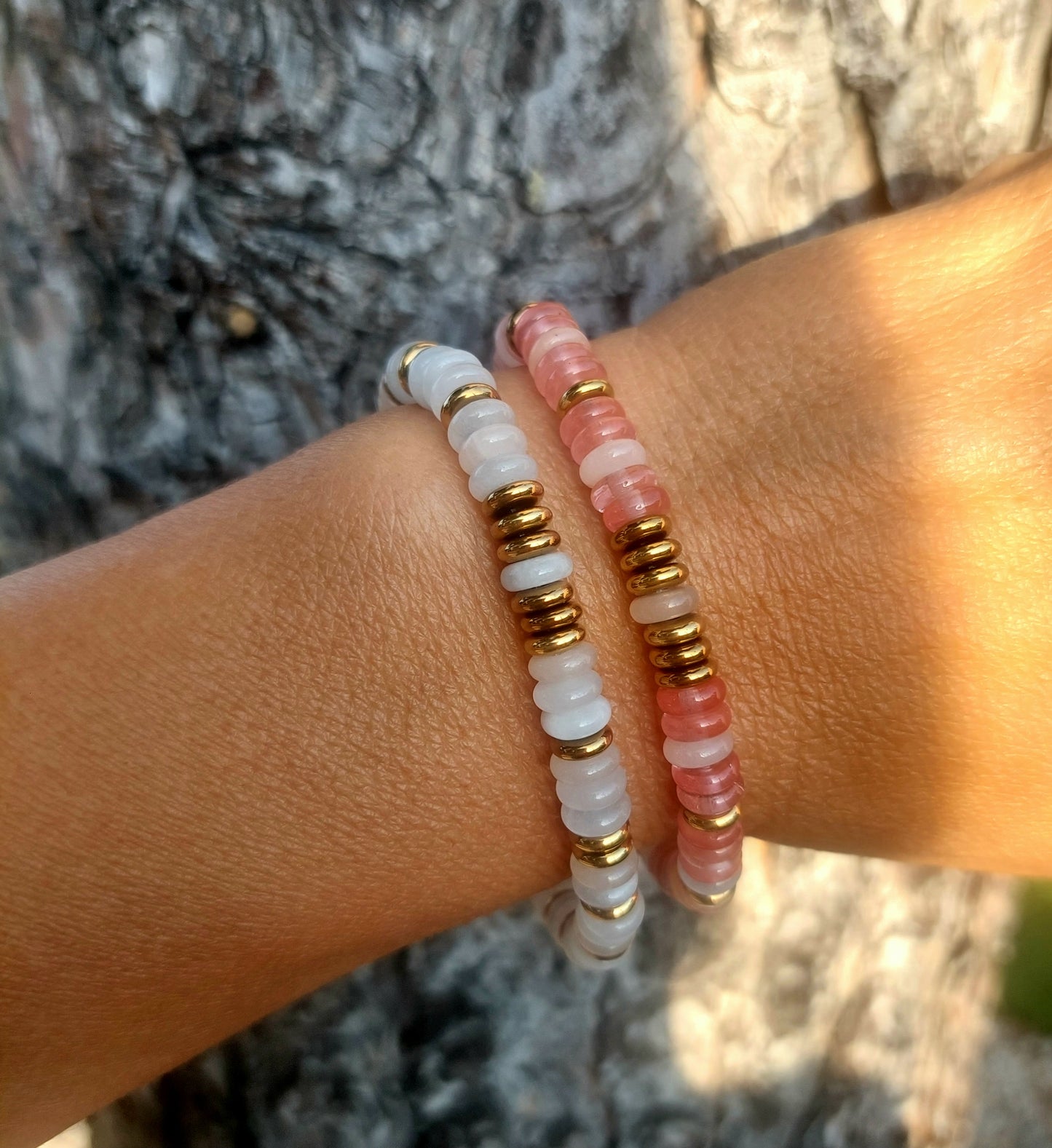 Bijoux bohèmes bracelets élastiques en pierres naturelles faits main