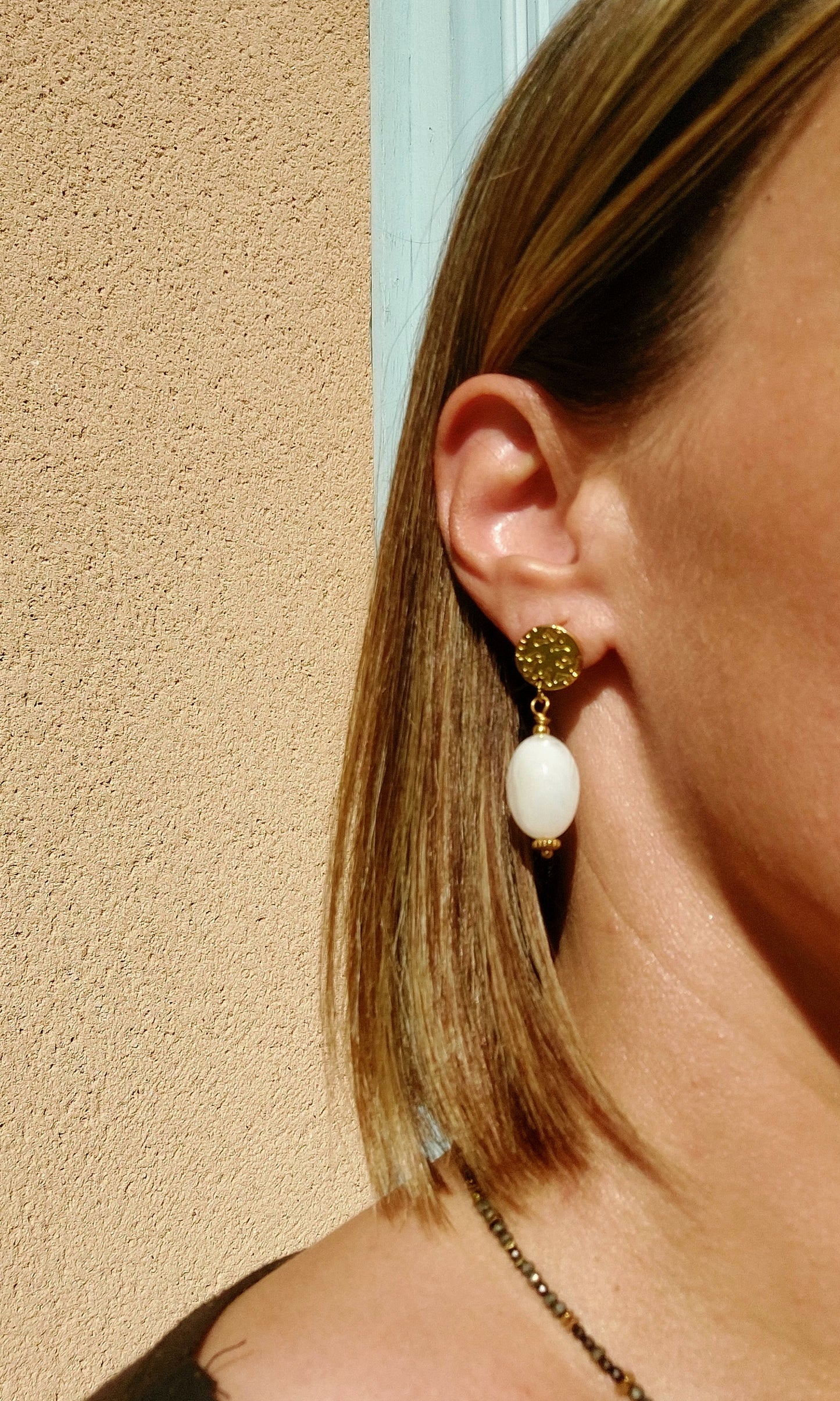 boucles ivoires clous acier inoxydable bohème et intemporelle femme