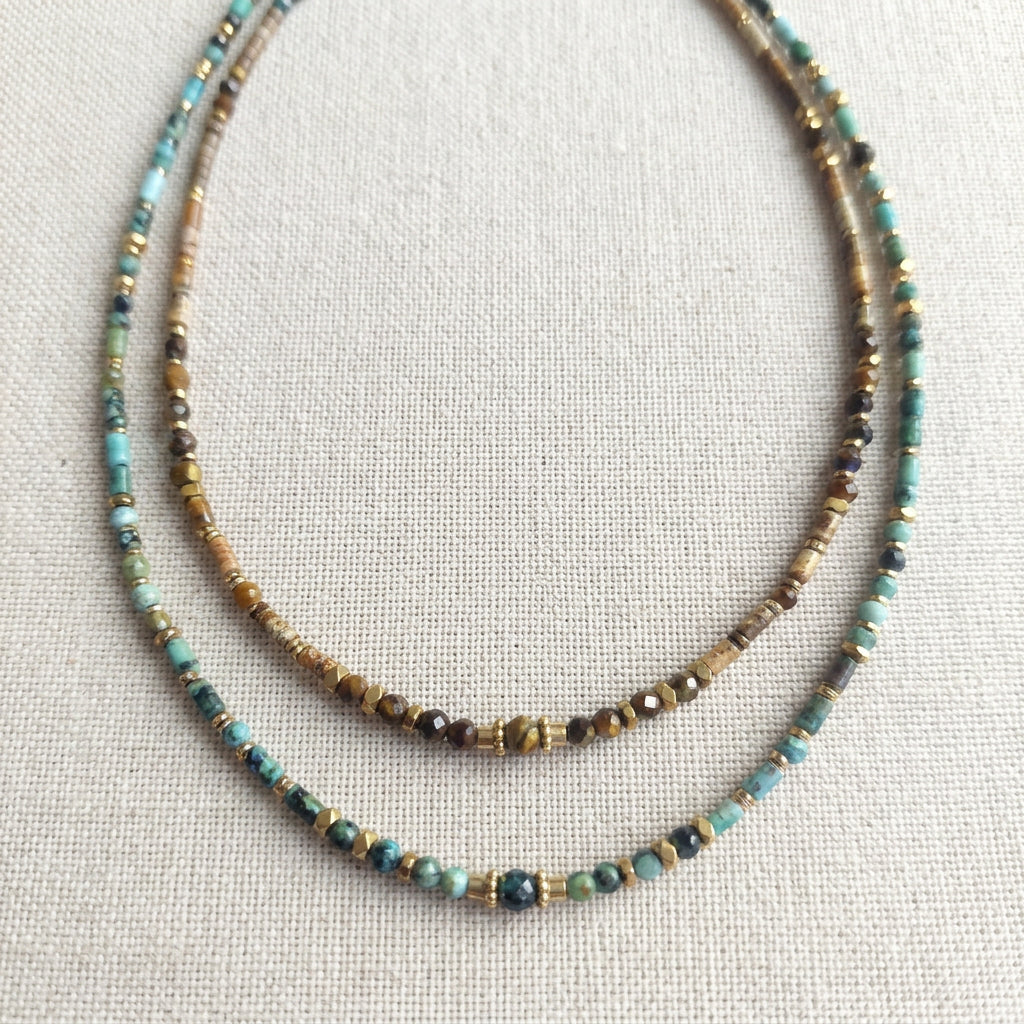Collier en pierres naturelles style bohème pour femme fait main en France
