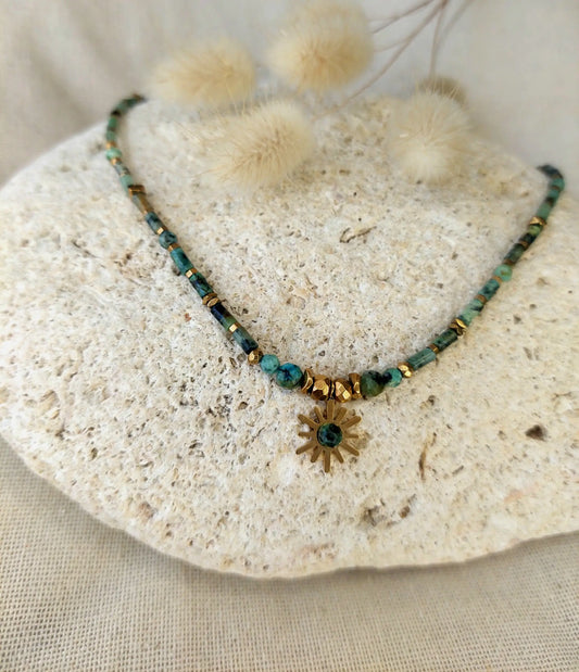 Collier Bohème Turquoises Africaines