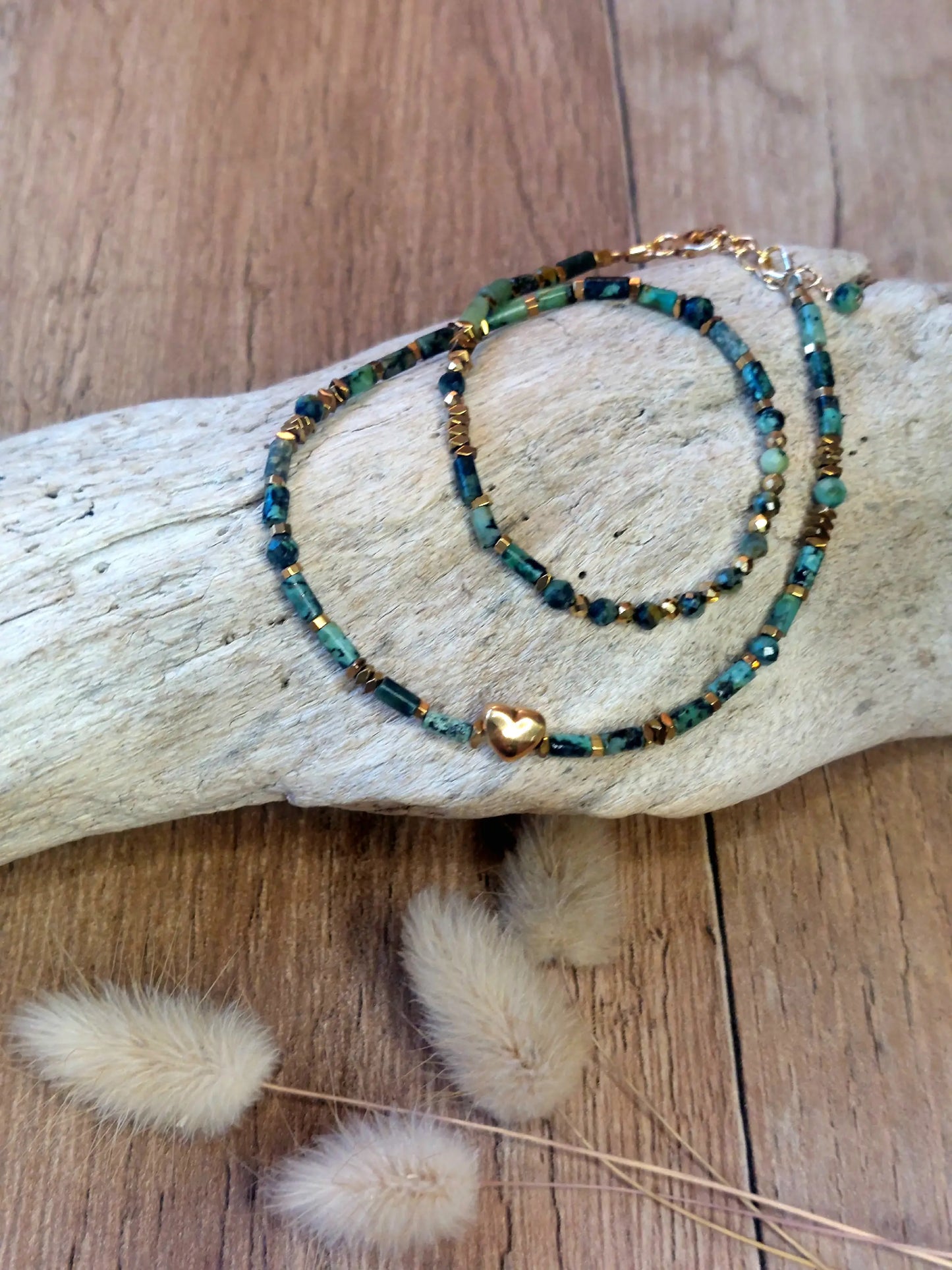 Bracelet fait main turquoises africaines