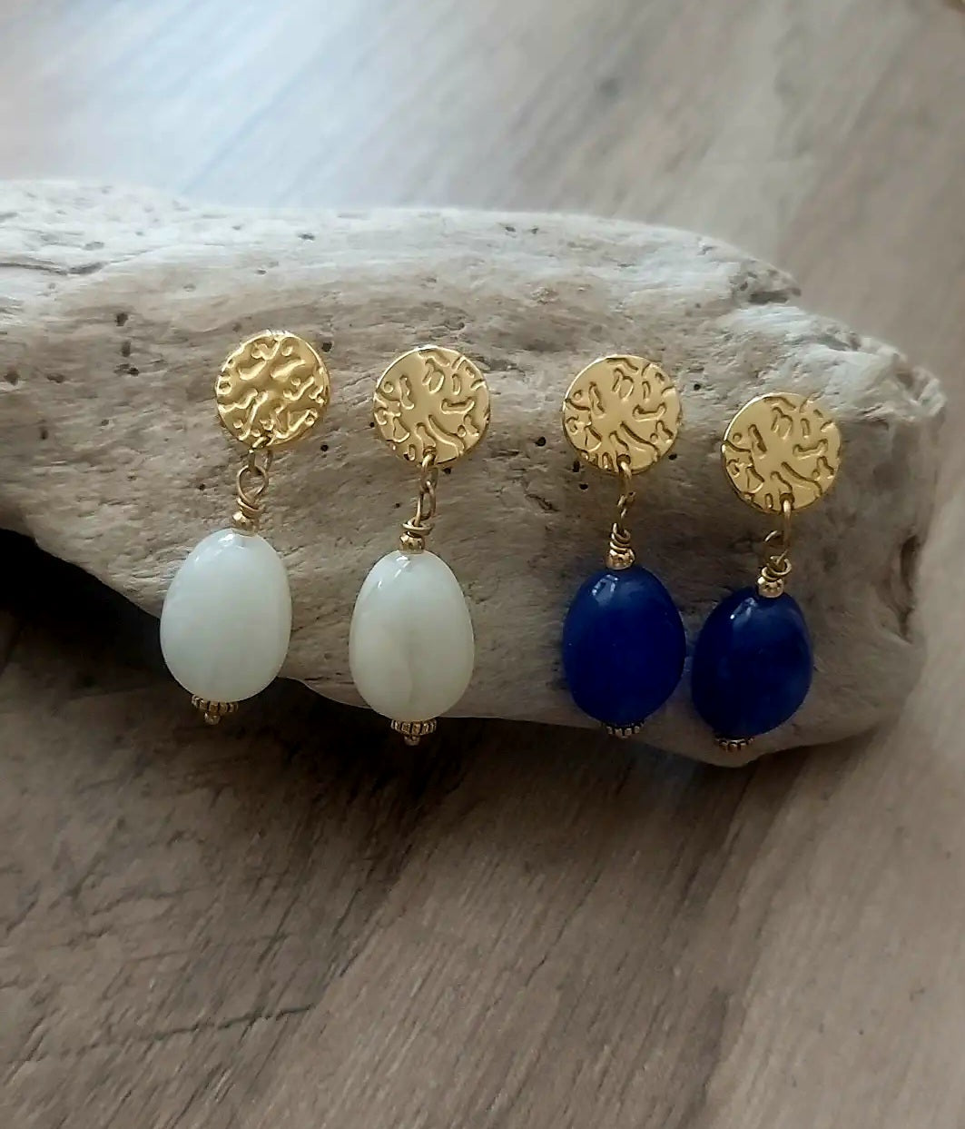 Boucles tendance bijou bohème acier inoxydable et perles acryliques