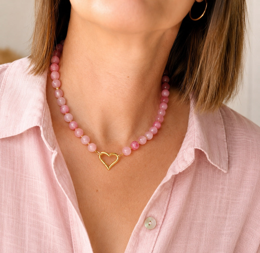 bijou bohème collier en pierres naturelles fait main pour femme