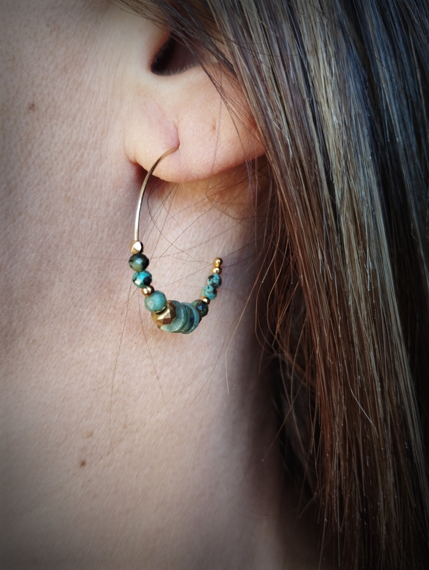 Boucles Créoles Turquoises africaines