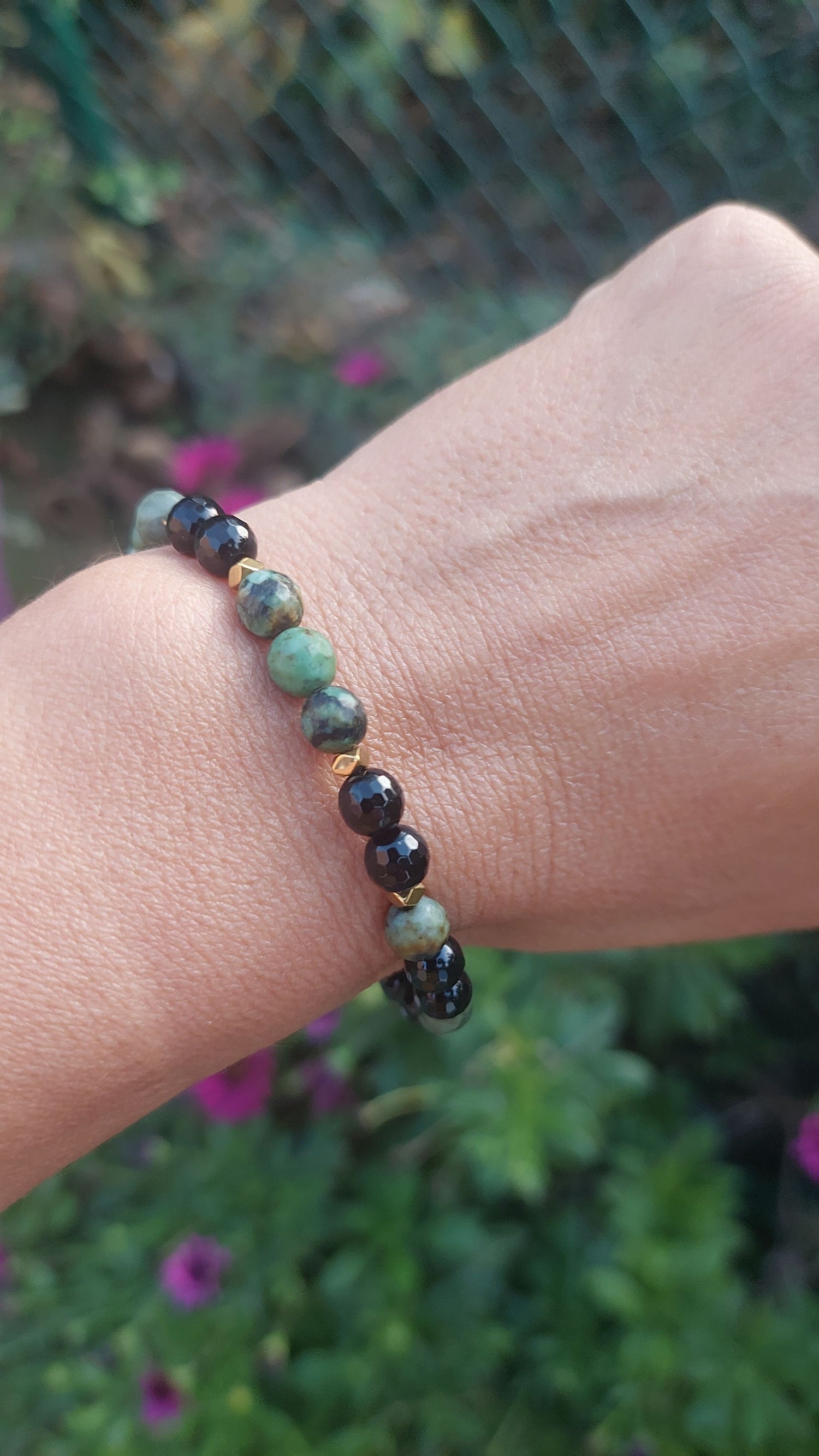 Bracelet Bohème onyx naturelle fait main 