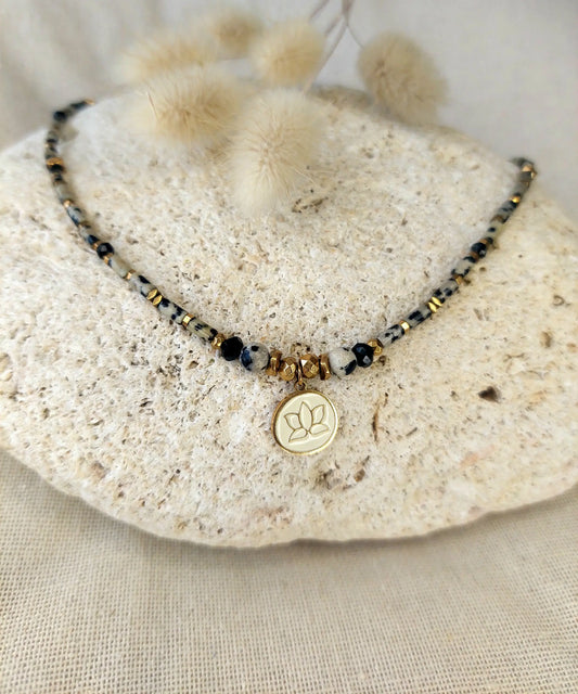 Collier Bohème Jaspe Dalmatien
